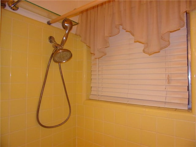 room details with a tile shower