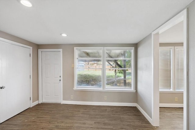 interior space featuring wood-type flooring