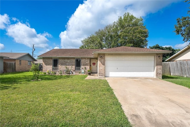 3713 Tripoli Dr, Corpus Christi, TX 78415 - ranch-style home featuring brick siding, concrete driveway, a garage, and roof with shingles