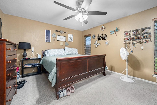 3713 Tripoli Dr, Corpus Christi, TX 78415 - carpeted bedroom featuring baseboards and a ceiling fan