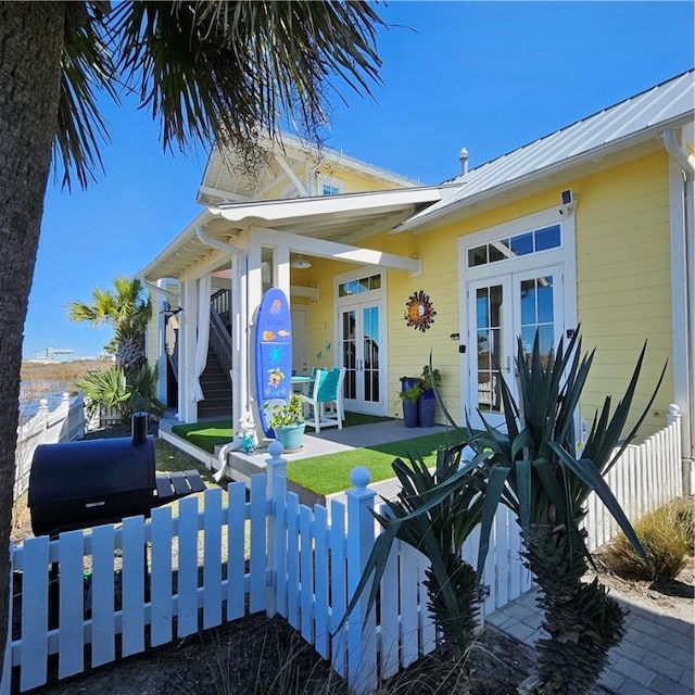 exterior space with french doors