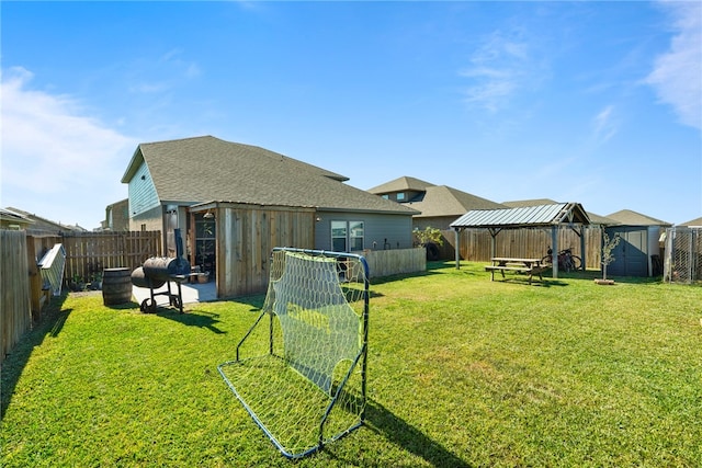 view of yard with a gazebo