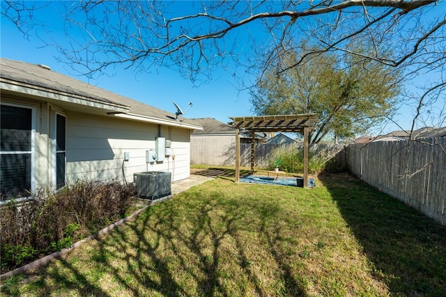 7437 Long S Dr, Corpus Christi, TX 78414 - view of yard with a pergola and central AC