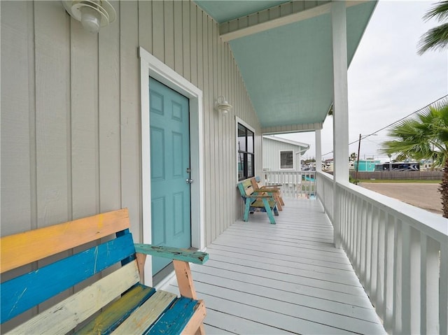 deck with a porch