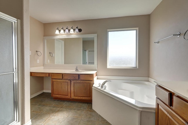 2334 Mystic Star Dr, Corpus Christi, TX 78414 - bathroom featuring vanity, a shower stall, and a bath
