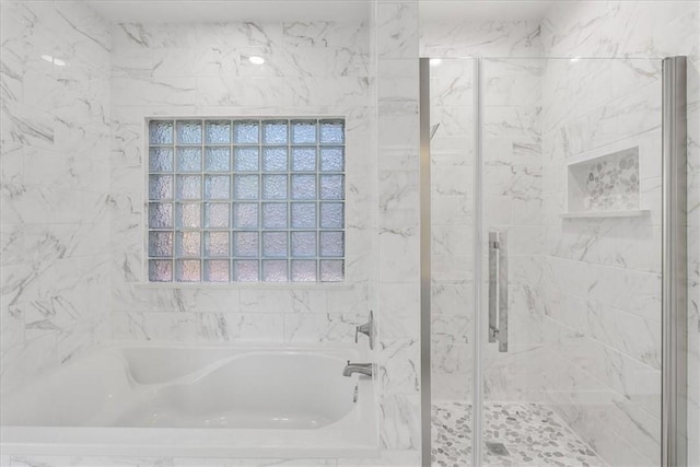 5913 Woodmere Dr, Corpus Christi, TX 78414 - bathroom with a marble finish shower and a bath