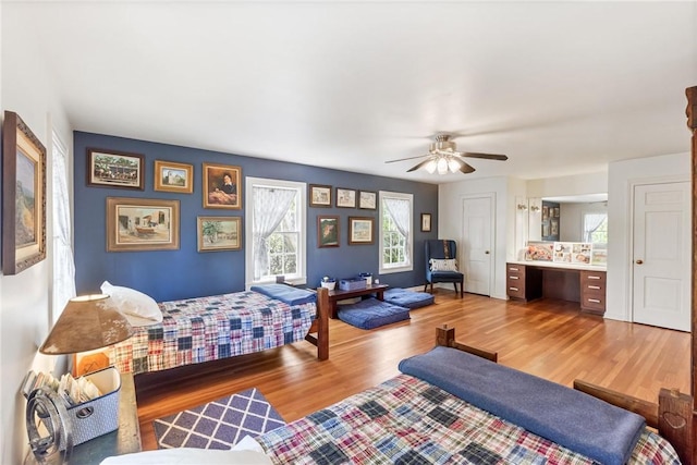 144 Cordula St, Corpus Christi, TX 78411 - bedroom featuring light wood-type flooring and ceiling fan
