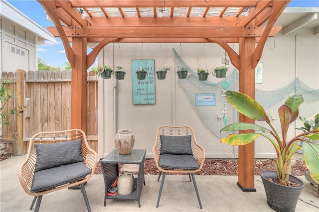 view of patio / terrace with a pergola