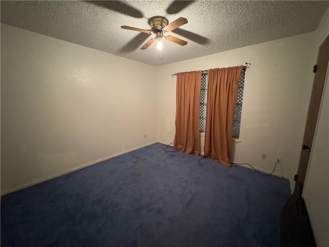 1203 N Hackberry St, Bishop, TX 78343 - carpeted empty room featuring a ceiling fan, baseboards, and a textured ceiling