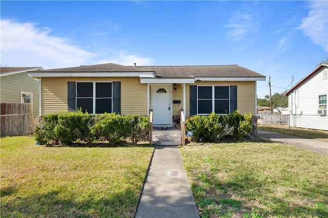 view of front of home with a front yard