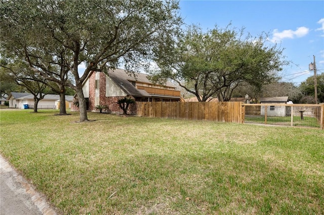 view of yard with fence