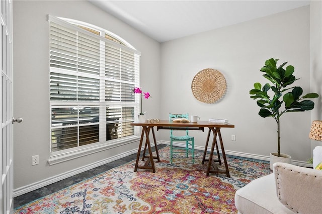 home office featuring baseboards