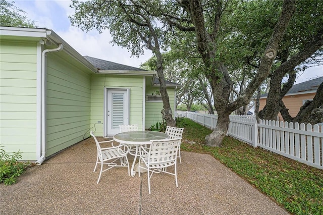 view of patio / terrace with fence and outdoor dining area