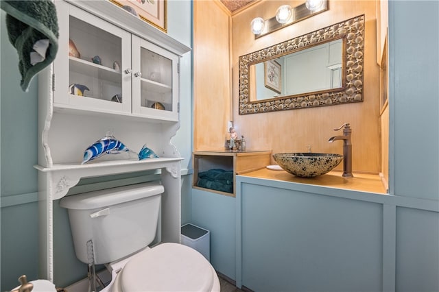 bathroom featuring toilet and vanity