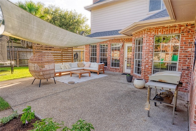 7710 Cisco, Corpus Christi, TX 78413 - view of patio / terrace with an outdoor hangout area and a grill