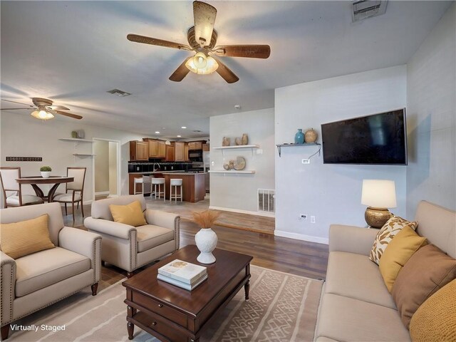 1809 Merriman Ave, Corpus Christi, TX 78412 - living area with ceiling fan and visible vents