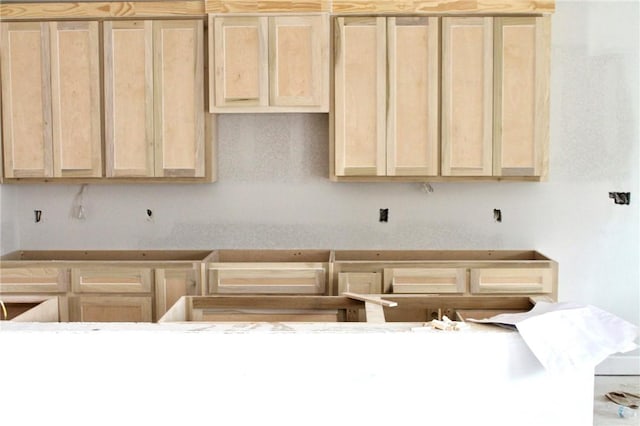 kitchen with light brown cabinetry