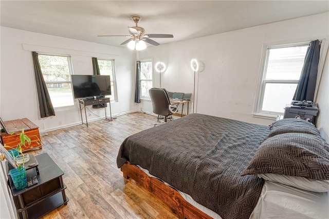 1309 Annapolis Dr, Corpus Christi, TX 78415 - bedroom featuring wood finished floors and ceiling fan