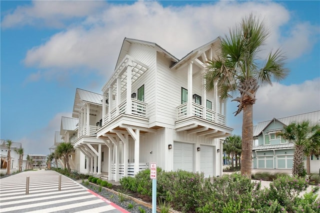 view of building exterior featuring a garage