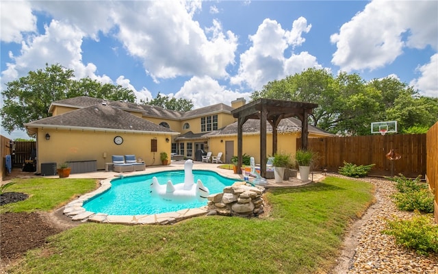 4658 Oso Pkwy, Corpus Christi, TX 78413 - view of pool featuring a fenced backyard, a patio, and a pergola