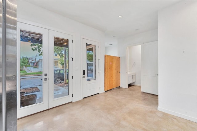 empty room with french doors