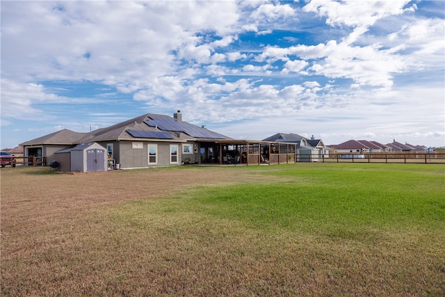 view of yard with a shed