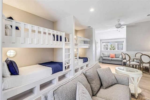 bedroom featuring light hardwood / wood-style flooring