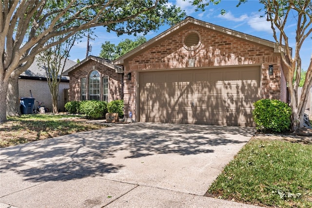 single story home with a garage