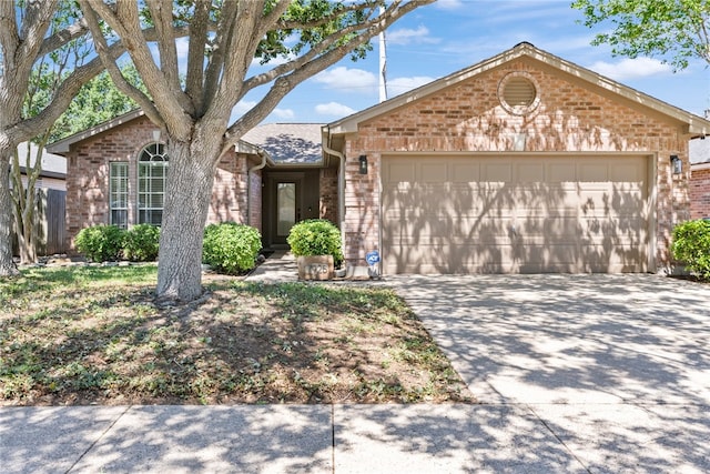 single story home with a garage