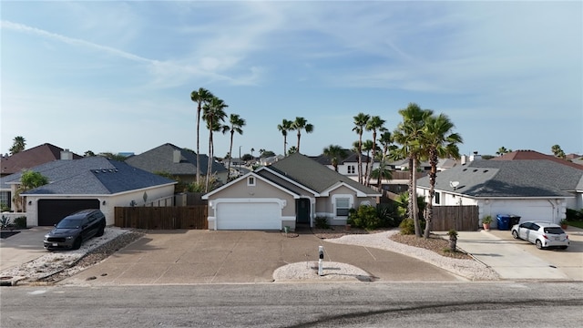 single story home with a garage