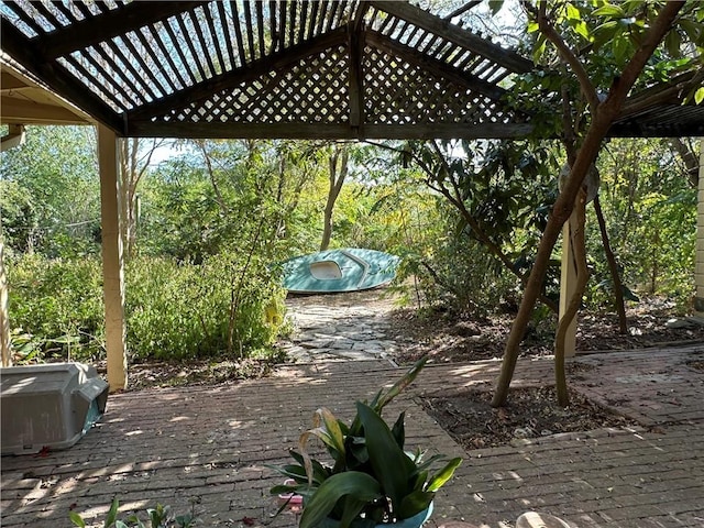 view of patio with a swimming pool side deck