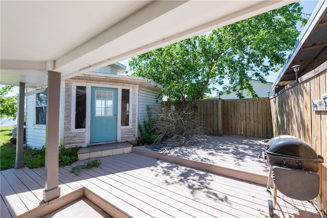 deck with grilling area