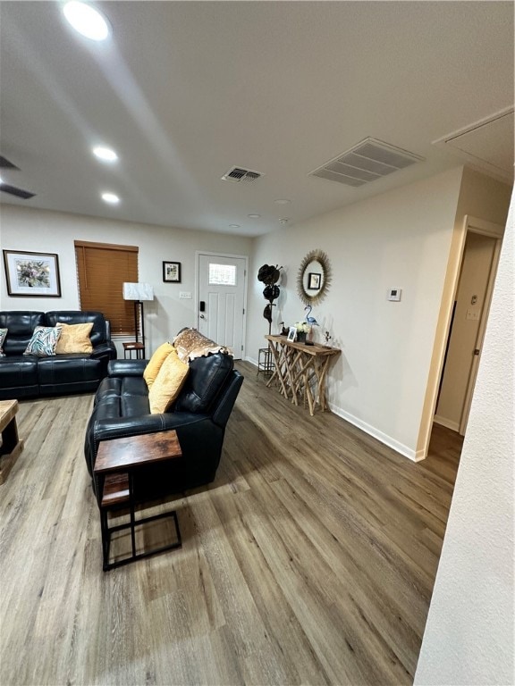 living room featuring hardwood / wood-style flooring