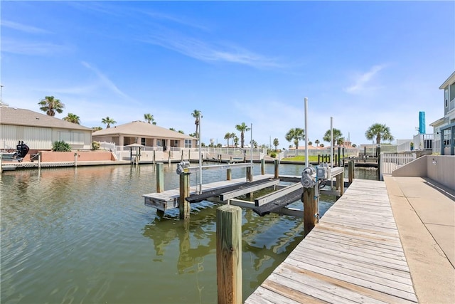 650 S Bay St, Aransas Pass, TX 78336 - dock area featuring boat lift, a water view, and a residential view