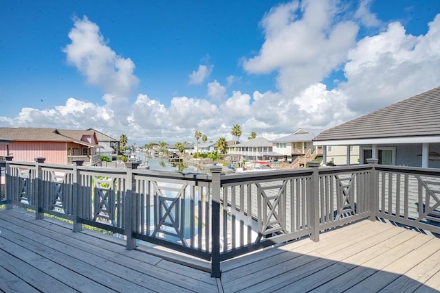 deck with a water view