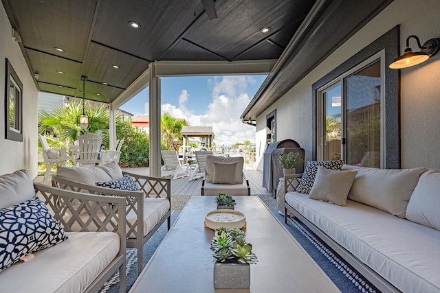 view of patio / terrace featuring an outdoor living space