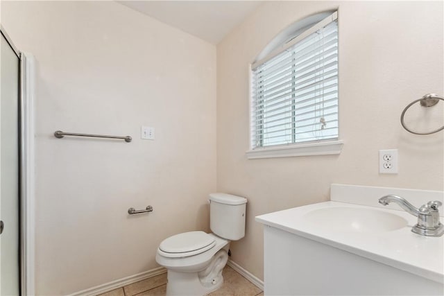 6530 Picante Dr, Corpus Christi, TX 78414 - bathroom with vanity, tile patterned flooring, and an enclosed shower