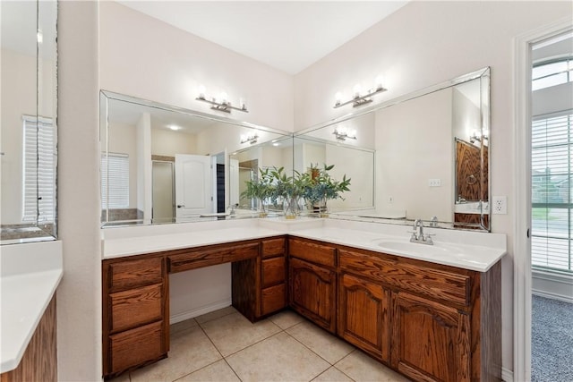 6530 Picante Dr, Corpus Christi, TX 78414 - full bath featuring plenty of natural light, vanity, and tile patterned floors
