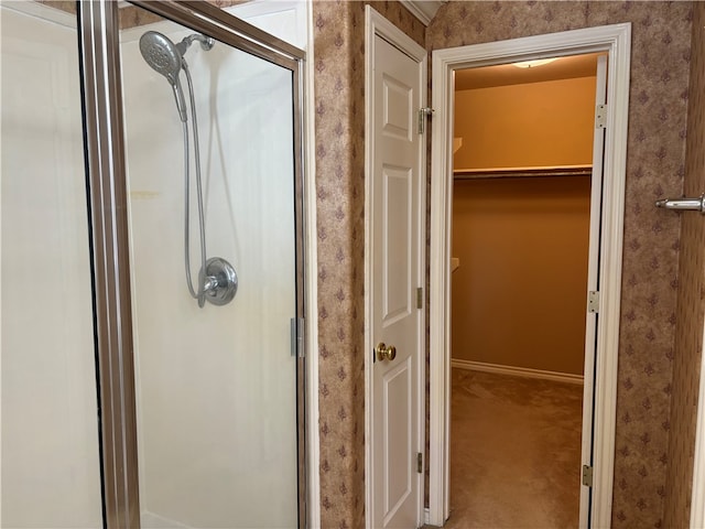 bathroom featuring walk in shower