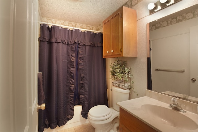 4445 Cedar Pass Dr Unit 103, Corpus Christi, TX 78413 - bathroom with a textured ceiling, vanity, and shower / tub combo with curtain