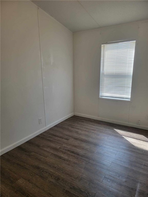 empty room featuring dark hardwood / wood-style floors