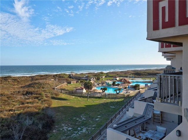 water view featuring a view of the beach