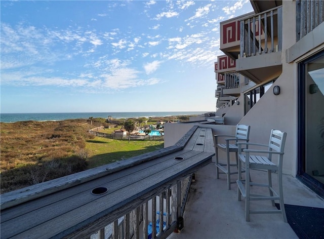 balcony with a water view