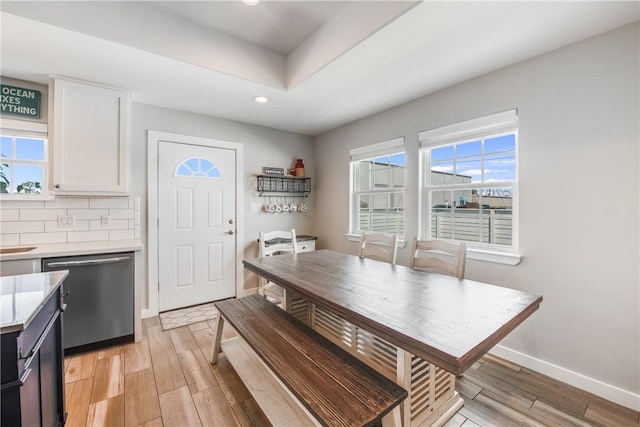 dining room featuring light hardwood / wood-style flooring