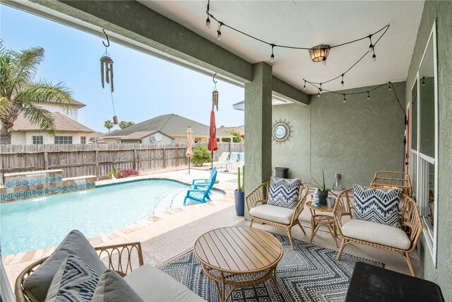 14106 Coquina Bay Ave, Corpus Christi, TX 78418 - view of swimming pool featuring a fenced backyard and a patio area
