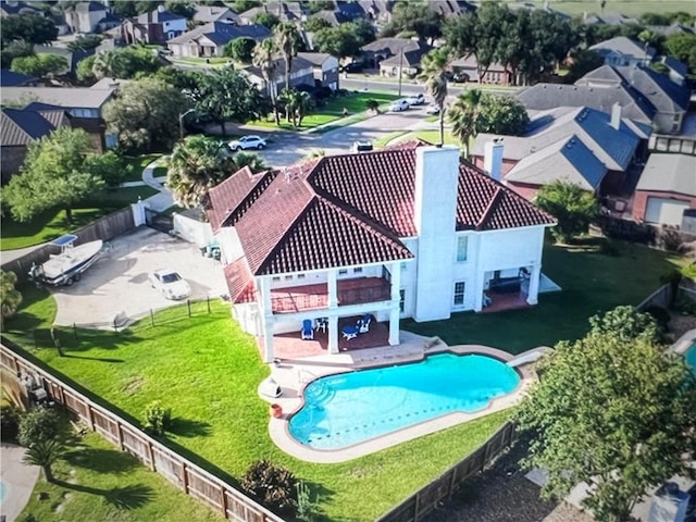 4502 Thoreau Cir, Corpus Christi, TX 78410 - aerial view of residential area with a pool