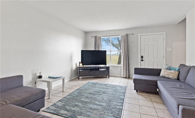 view of tiled living room