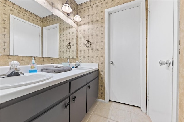 bathroom featuring vanity and tile patterned floors