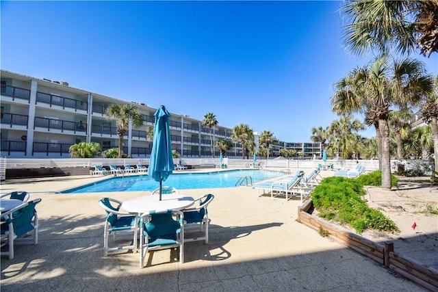 view of pool featuring a patio area