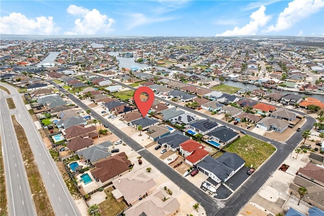 14150 Coquina Bay Ave, Corpus Christi, TX 78418 - aerial view featuring a water view and a residential view